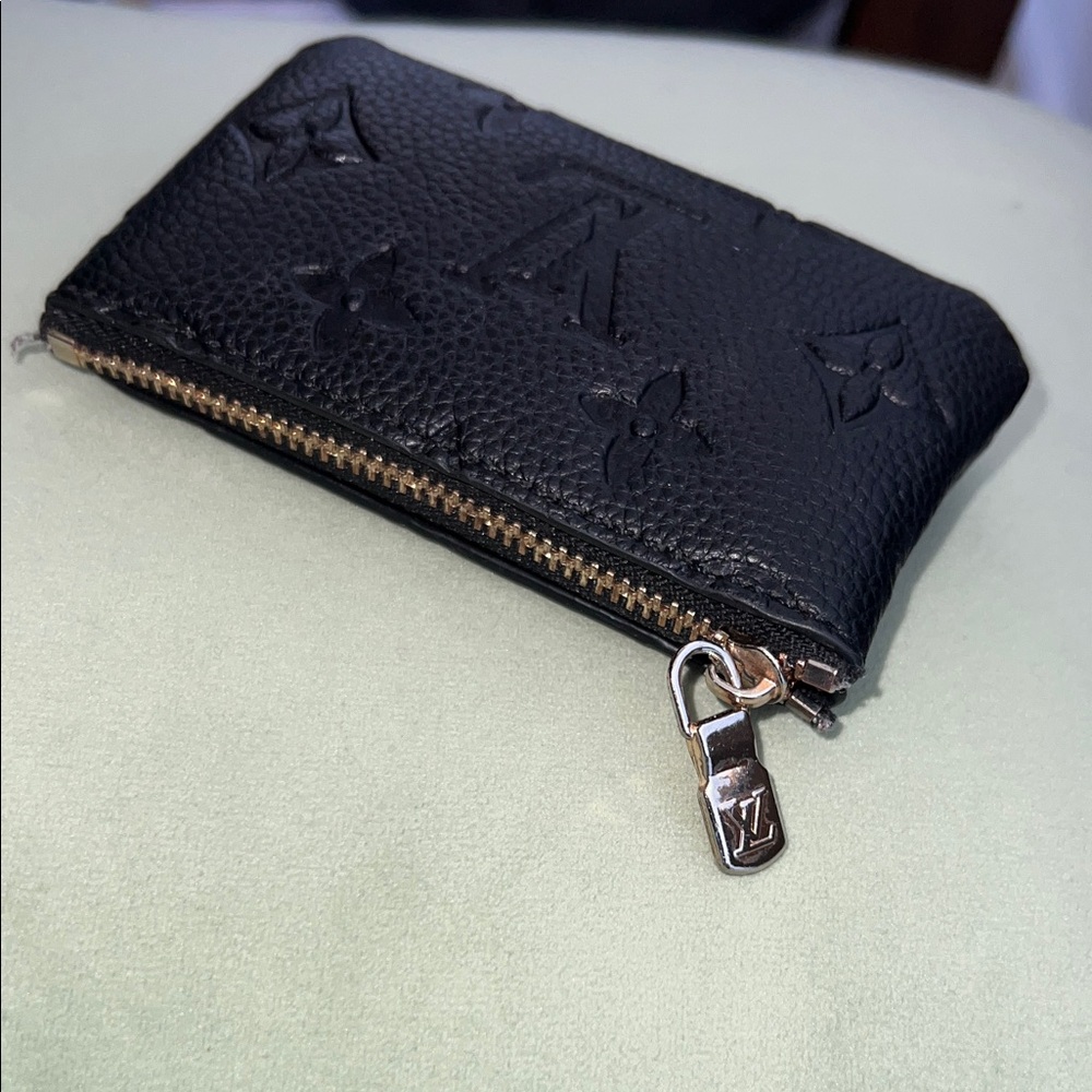 Louis Vuitton Black Textured Monogram Card HolderPouch - Picture 2 of 12